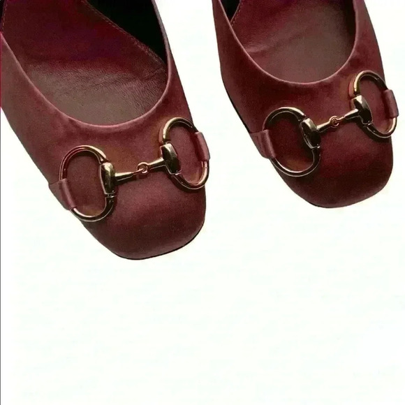 Gucci Pink Satin Horsebit block Heel Pump Sz 5.5 - Picture 3 of 6